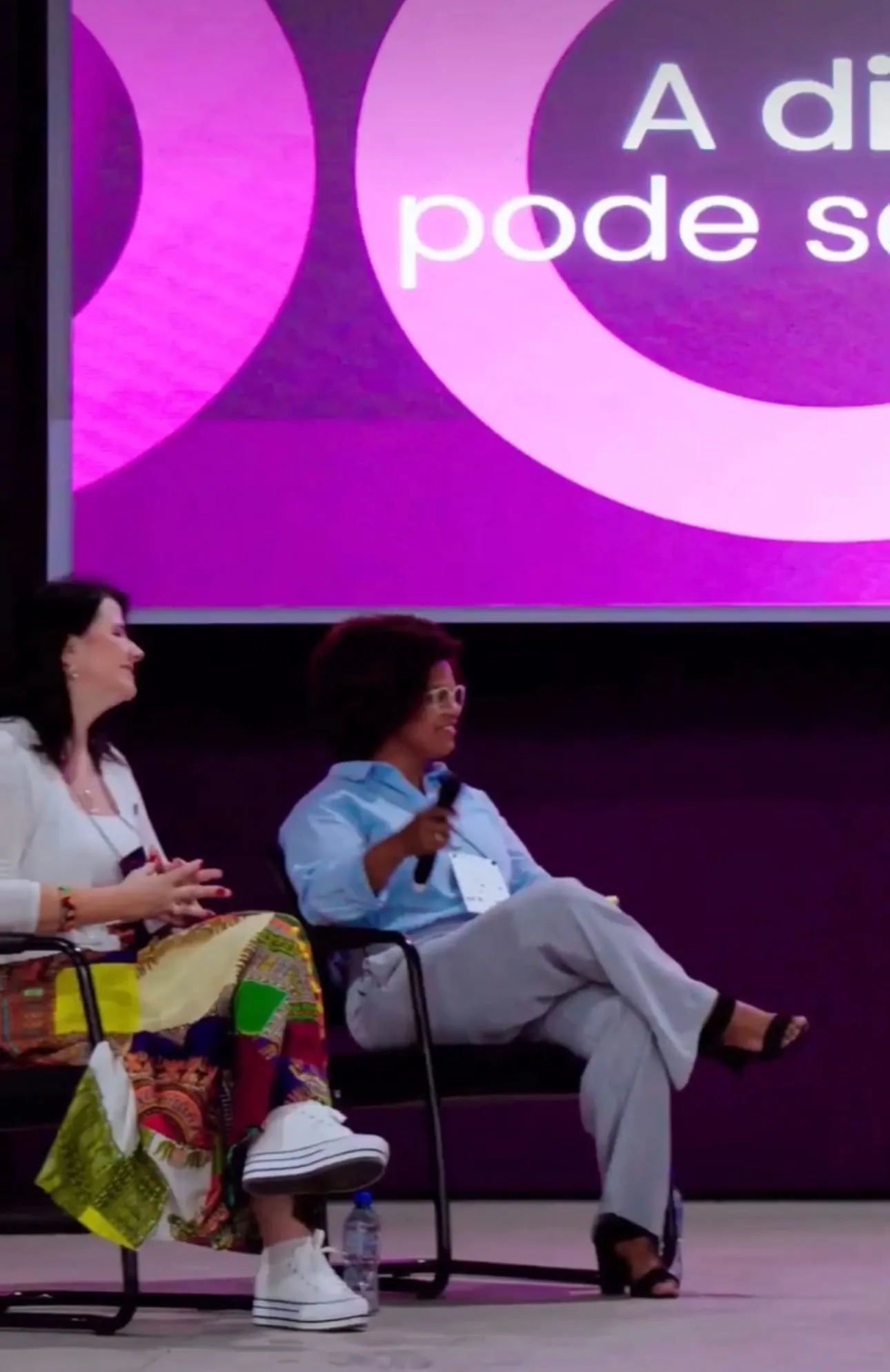 Luísa Marteleto taking part in a panel discussion